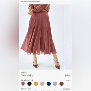 Wilfred Twirl skirt in Ashy Rose Pink size S